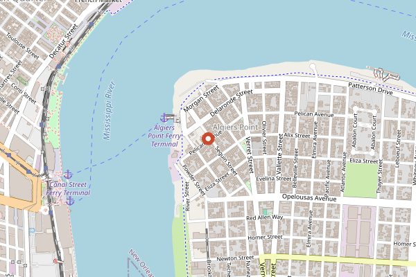 Map showing Congregation Coffee Roasters in New Orleans
