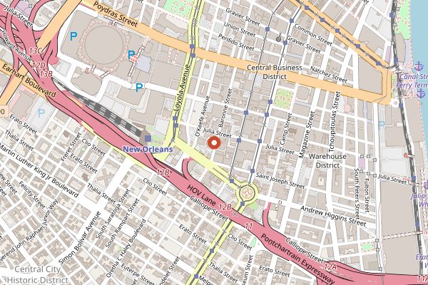 Map showing Mammoth Coffee Company in New Orleans