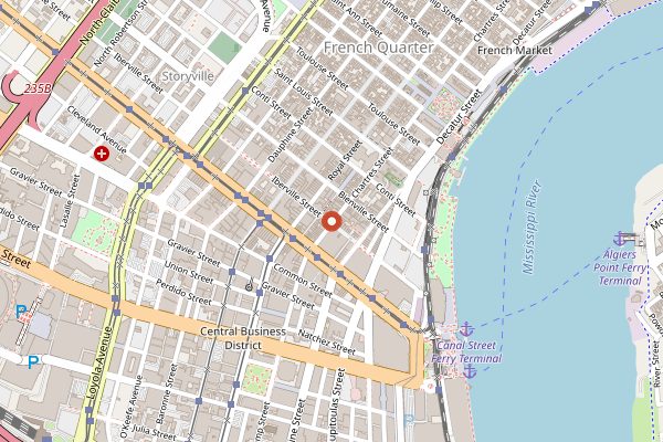 Map showing Crescent City Cooks in New Orleans
