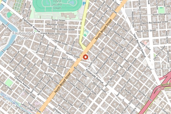 Map showing Kitchen Witch Cookbooks in New Orleans