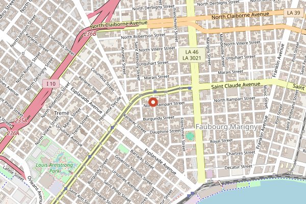 Map showing Langlois: Culinary Crossroads in New Orleans