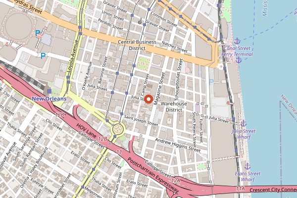 Map showing Carmo in New Orleans