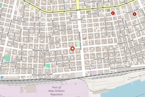 Map showing Good Karma Prep Cafe in New Orleans