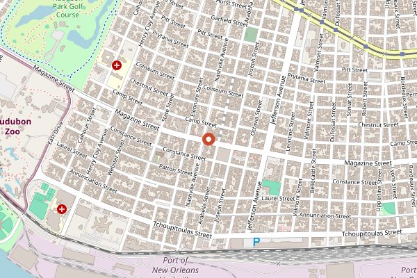 Map showing Saba in New Orleans