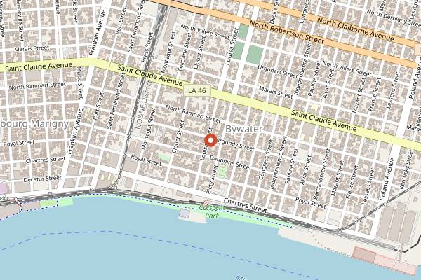 Map showing Sneaky Pickle in New Orleans