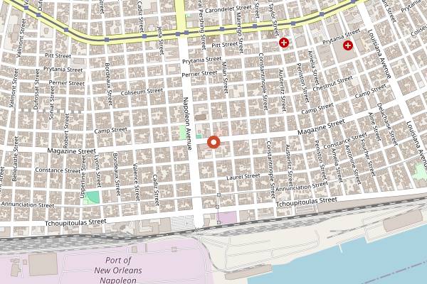 Map showing La Petite Grocery in New Orleans