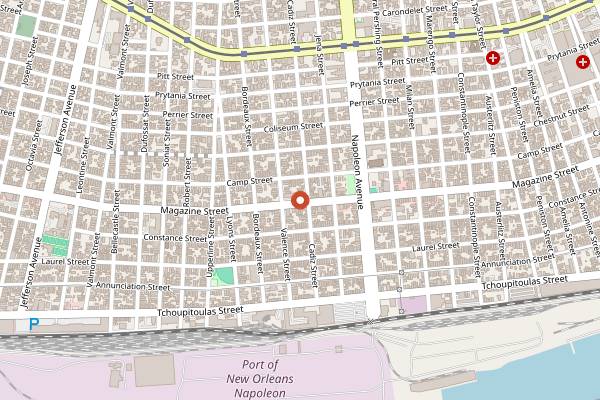 Map showing Osteria Lupo in New Orleans