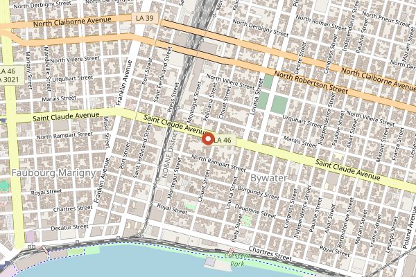 Map showing Saint-Germain in New Orleans