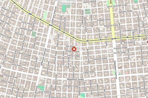 Map showing La Crepe Nanou in New Orleans