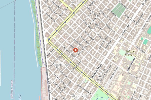 Map showing Maple Street Patisserie in New Orleans