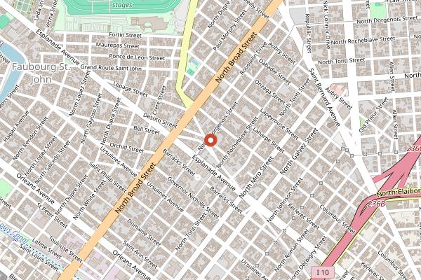 Map showing Pagoda Cafe in New Orleans