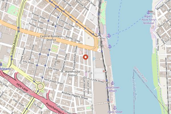 Map showing Ernst Cafe in New Orleans