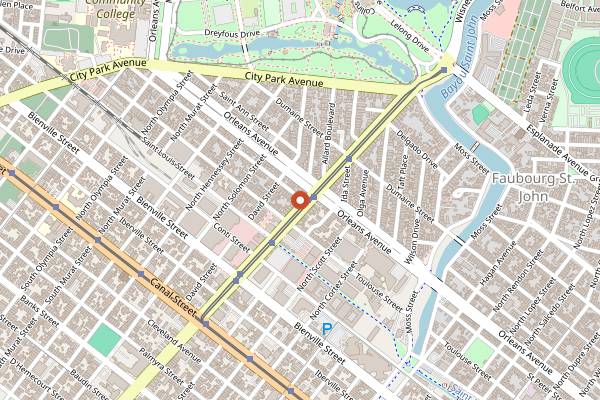 Map showing The Bean Gallery in New Orleans