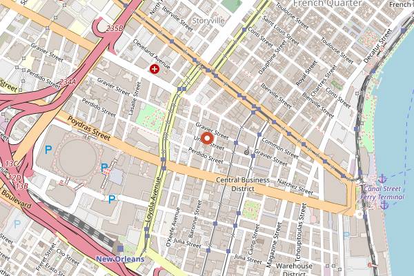 Map showing Above the Grid in New Orleans