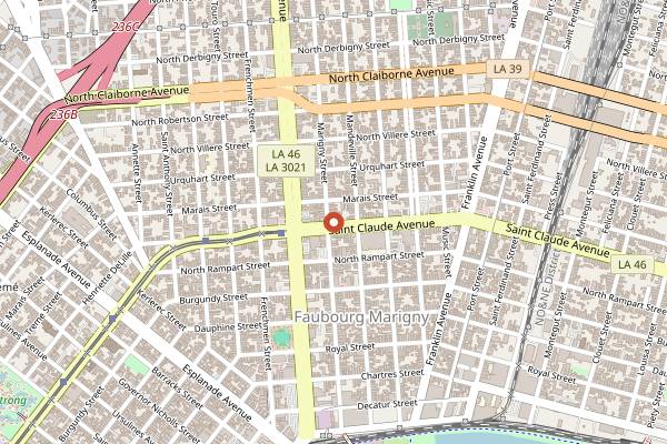 Map showing The AllWays Lounge & Cabaret in New Orleans