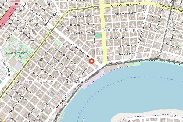 Map showing BMC Balcony Music Club in New Orleans