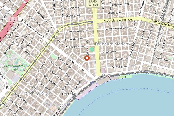 Map showing d.b.a. in New Orleans