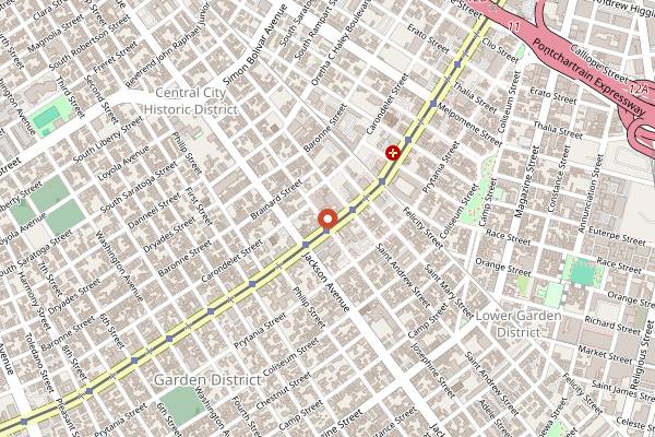 Map showing Hot Tin in New Orleans