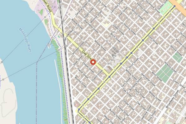 Map showing Maple Leaf Bar in New Orleans