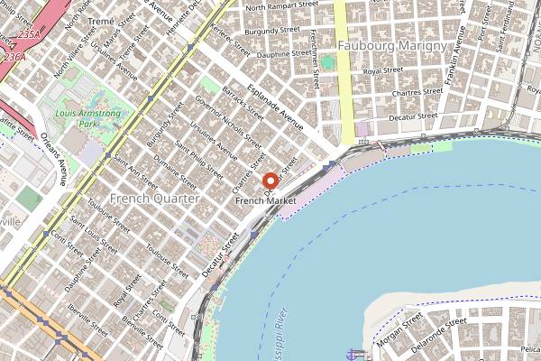 Map showing Molly's at the Market in New Orleans
