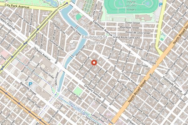 Map showing Pal's Lounge in New Orleans