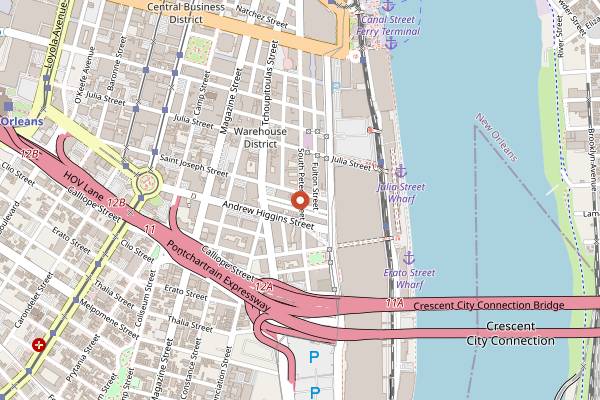 Map showing The Howlin' Wolf in New Orleans