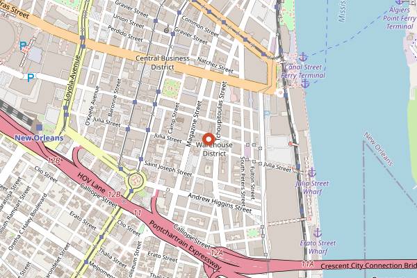 Map showing The Metropolitan in New Orleans