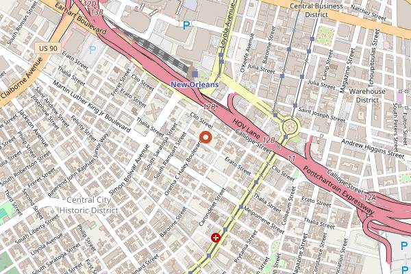 Map showing The Rabbit Hole in New Orleans