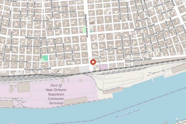 Map showing Tipitina's in New Orleans