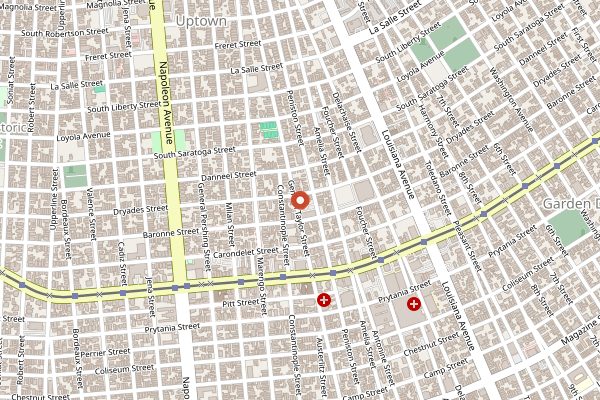 Map showing Mosquito Supper Club in New Orleans