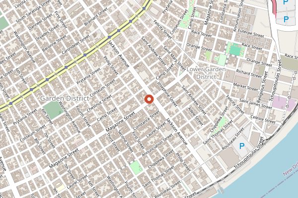 Map showing Stein's Market and Deli in New Orleans