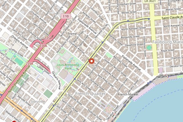 Map showing Effervescence in New Orleans