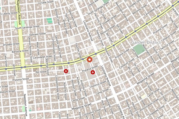 Map showing The Delachaise in New Orleans