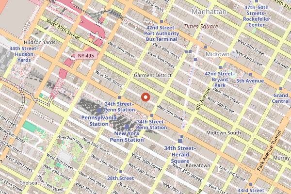 Map showing Best Bagel & Coffee in New York City
