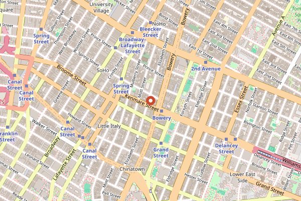 Map showing Black Seed Bagels in New York City