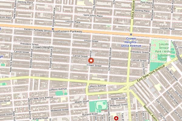 Map showing Bunch O' Bagels in New York City