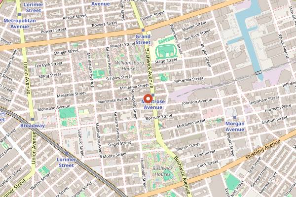 Map showing Dun-Well Doughnuts in New York City