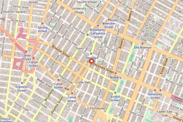 Map showing Eileen's Special Cheesecake in New York City