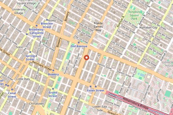 Map showing 82 Stanton in New York City