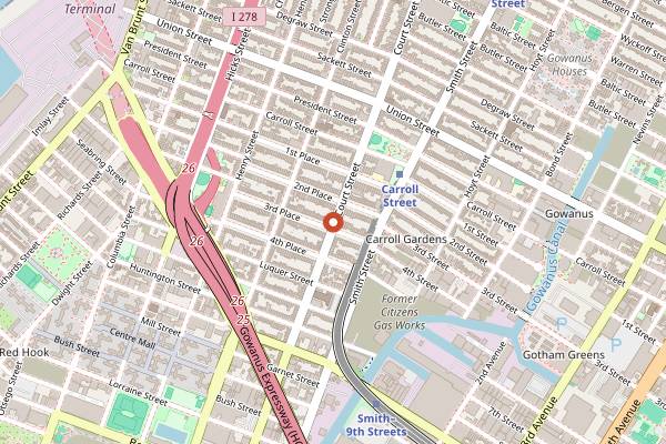 Map showing Abilene Bar in New York City