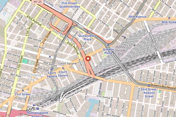 Map showing Dutch Kills in New York City