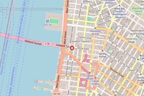 Map showing Ear Inn in New York City