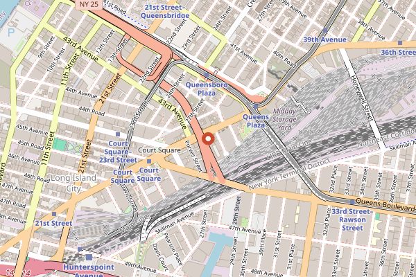 Map showing Dutch Kills in New York City