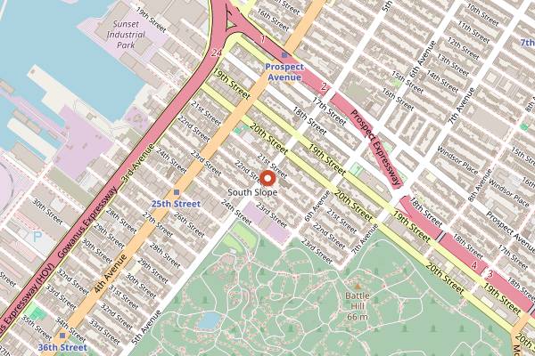 Map showing Sea Witch in New York City