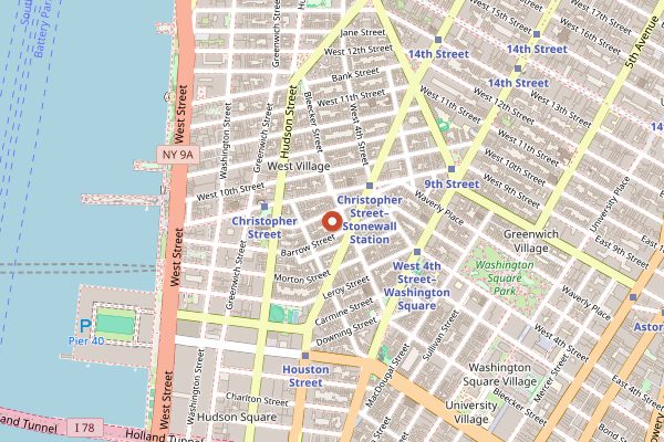 Map showing Buvette in New York City
