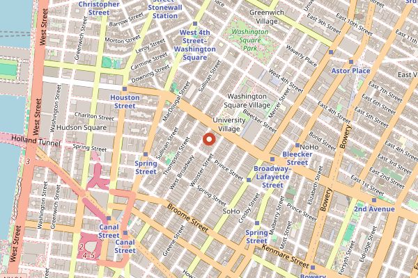 Map showing Sadelle's in New York City