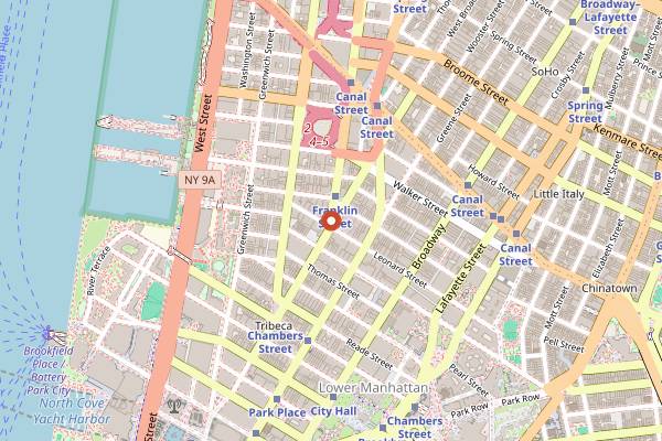 Map showing Square Diner in New York City