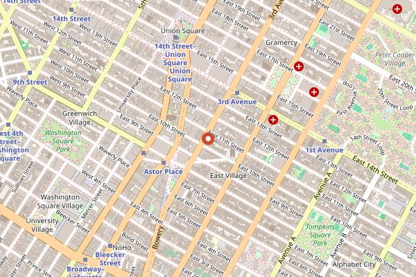 Map showing The Smith in New York City