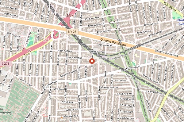 Map showing Ihawan in New York City
