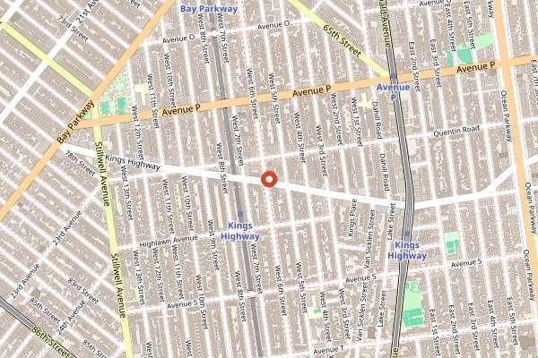 Map showing Italia Pizza in New York City